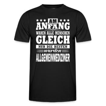 Am Anfang Waren Alle Menschen Gleich Hausarzt - Männer Funktions-T-Shirt - Schwarz - Vorne - AI Model Male 178 dark (178cm)