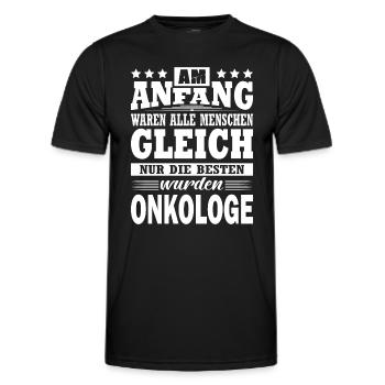 Am Anfang Waren Alle Menschen Gleich Onkologe Arzt - Männer Funktions-T-Shirt - Schwarz - Vorne - AI Model Male 178 dark (178cm)