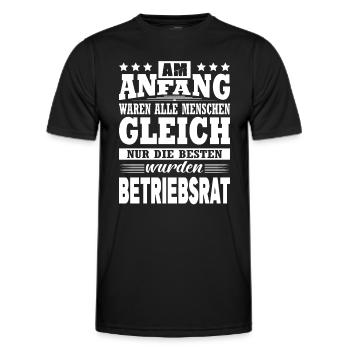 Am Anfang Waren Alle Menschen Gleich Betriebsrat - Männer Funktions-T-Shirt - Schwarz - Vorne - AI Model Male 178 dark (178cm)