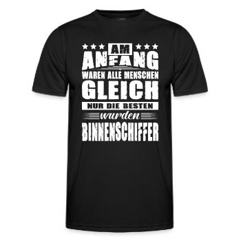Am Anfang Waren Alle Gleich Binnenschiffer - Männer Funktions-T-Shirt - Schwarz - Vorne - AI Model Male 178 dark (178cm)