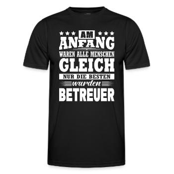 Am Anfang Waren Alle Menschen Gleich Betreuer - Männer Funktions-T-Shirt - Schwarz - Vorne - AI Model Male 178 dark (178cm)