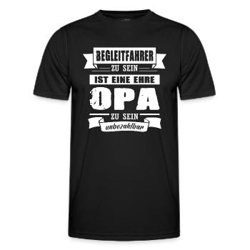 Begleitfahrer Zu Sein Ist Eine Ehre LKW-Fahrer Opa - Männer Funktions-T-Shirt - Schwarz - Vorne - AI Model Male 178 dark (178cm)