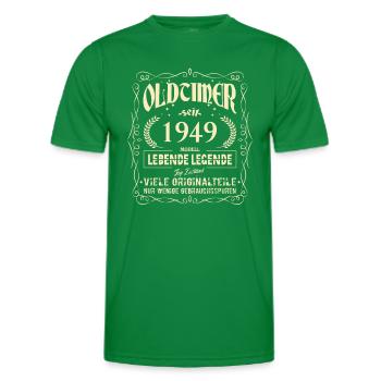 Oldtimer 1949 Geburtstag Lebende Legende Vintage - Männer Funktions-T-Shirt - Kelly Green - Vorne - AI Model Male 178 dark (178cm)