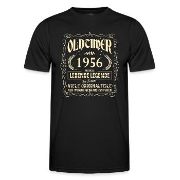 Oldtimer 1956 Geburtstag Lebende Legende Vintage - Männer Funktions-T-Shirt - Schwarz - Vorne - AI Model Male 178 dark (178cm)