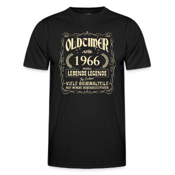 Oldtimer 1966 Geburtstag Lebende Legende Vintage - Männer Funktions-T-Shirt - Schwarz - Vorne - AI Model Male 178 dark (178cm)