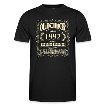 Oldtimer 1992 Geburtstag Lebende Legende Vintage - Männer Funktions-T-Shirt - Schwarz - Vorne - AI Model Male 178 dark (178cm)