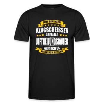 Ich Bin Kein Klugscheisser Luftheizungsbauer - Männer Funktions-T-Shirt - Schwarz - Vorne - AI Model Male 178 dark (178cm)