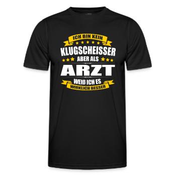 Ich Bin Kein Klugscheisser Arzt Abschluss Facharzt - Männer Funktions-T-Shirt - Schwarz - Vorne - AI Model Male 178 dark (178cm)