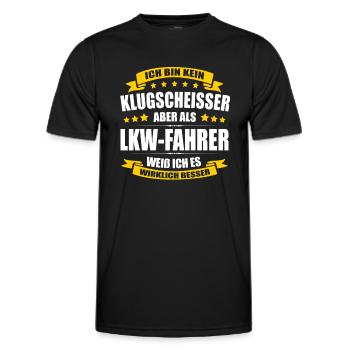 Ich Bin Kein Klugscheisser LKW-Fahrer Trucker LKW - Männer Funktions-T-Shirt - Schwarz - Vorne - AI Model Male 178 dark (178cm)