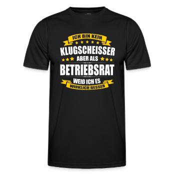 Ich Bin Kein Klugscheisser Betriebsrat Spruch Fun - Männer Funktions-T-Shirt - Schwarz - Vorne - AI Model Male 178 dark (178cm)