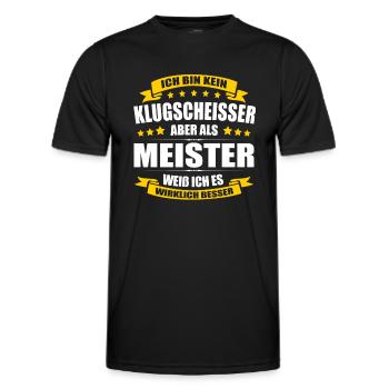 Ich Bin Kein Klugscheisser Meister Abschluss - Männer Funktions-T-Shirt - Schwarz - Vorne - AI Model Male 178 dark (178cm)