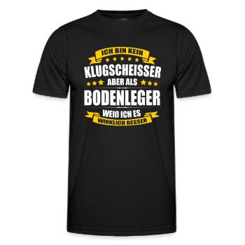 Ich Bin Kein Klugscheisser Bodenleger Baustelle - Männer Funktions-T-Shirt - Schwarz - Vorne - AI Model Male 178 dark (178cm)