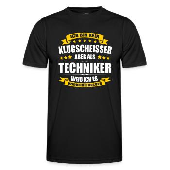 Ich Bin Kein Klugscheisser Techniker Prüfung - Männer Funktions-T-Shirt - Schwarz - Vorne - AI Model Male 178 dark (178cm)