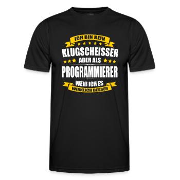 Ich Bin Kein Klugscheisser Programmierer Spruch IT - Männer Funktions-T-Shirt - Schwarz - Vorne - AI Model Male 178 dark (178cm)
