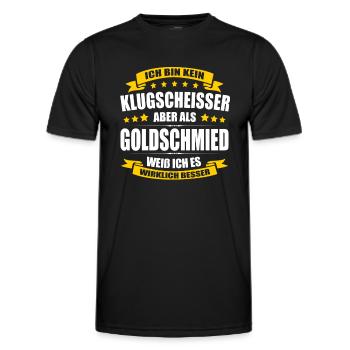 Ich Bin Kein Klugscheisser Goldschmied Schmied - Männer Funktions-T-Shirt - Schwarz - Vorne - AI Model Male 178 dark (178cm)