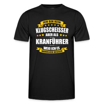 Ich Bin Kein Klugscheisser Kranführer - Männer Funktions-T-Shirt - Schwarz - Vorne - AI Model Male 178 dark (178cm)