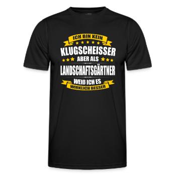 Ich Bin Kein Klugscheisser Landschaftsgärtner - Männer Funktions-T-Shirt - Schwarz - Vorne - AI Model Male 178 dark (178cm)