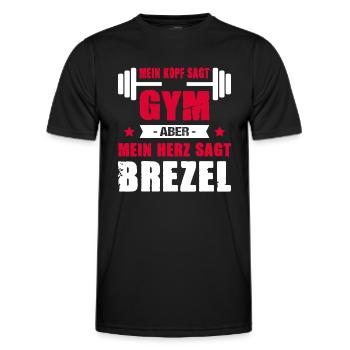 Mein Kopf Sagt Gym Mein Herz Sagt Brezel Cheatday - Männer Funktions-T-Shirt - Schwarz - Vorne - AI Model Male 178 dark (178cm)