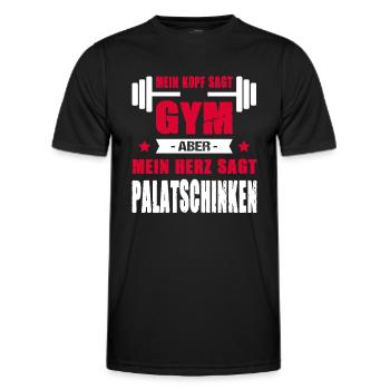 Mein Kopf Sagt Gym Mein Herz Sagt Palatschinken - Männer Funktions-T-Shirt - Schwarz - Vorne - AI Model Male 178 dark (178cm)