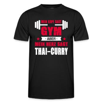 Mein Kopf Sagt Gym Aber Mein Herz Sagt Thai-Curry - Männer Funktions-T-Shirt - Schwarz - Vorne - AI Model Male 178 dark (178cm)
