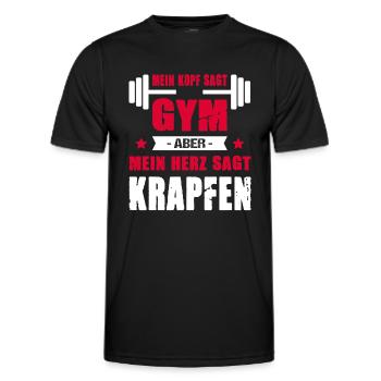 Mein Kopf Sagt Gym Mein Herz Sagt Krapfen - Männer Funktions-T-Shirt - Schwarz - Vorne - AI Model Male 178 dark (178cm)