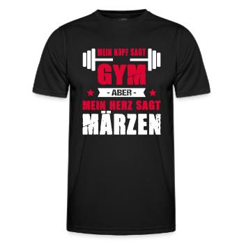 Mein Kopf Sagt Gym Aber Mein Herz Sagt Märzen Bier - Männer Funktions-T-Shirt - Schwarz - Vorne - AI Model Male 178 dark (178cm)
