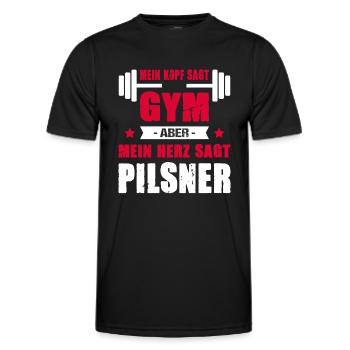 Mein Kopf Sagt Gym Aber Mein Herz Sagt Pilsner - Männer Funktions-T-Shirt - Schwarz - Vorne - AI Model Male 178 dark (178cm)