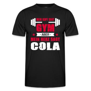 Mein Kopf Sagt Gym Mein Herz Sagt Cola Cheatday - Männer Funktions-T-Shirt - Schwarz - Vorne - AI Model Male 178 dark (178cm)