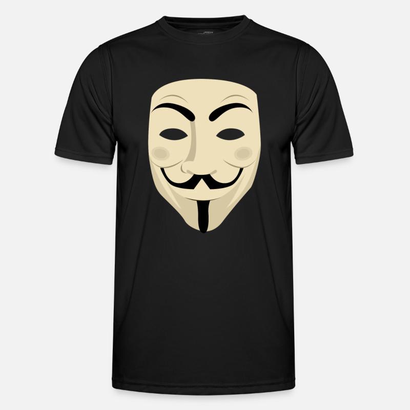 Mr. Anonymous Maske Computer Hacker - Männer Funktions-T-Shirt - Schwarz