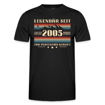 Vintage Baujahr 2005 geboren Retro Geburtstag - Männer Funktions-T-Shirt - Schwarz - Vorne - AI Model Male 178 dark (178cm)