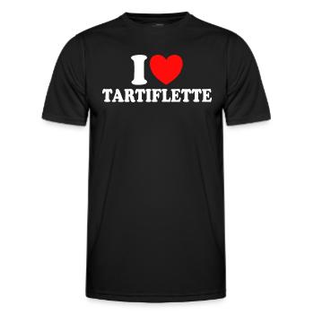I Love Tartiflette Humor Tartiflette - Men's Functional T-Shirt - black - Front - AI Model Male 178 dark (178cm)