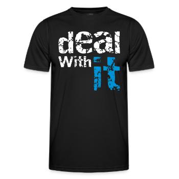 deal with it - T-shirt sport Homme - noir - Devant - AI Model Male 178 dark (178cm)