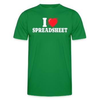 Likes Insurance Actuary Spreadsheets - Men's Functional T-Shirt - kelly green - Front - AI Model Male 178 dark (178cm)