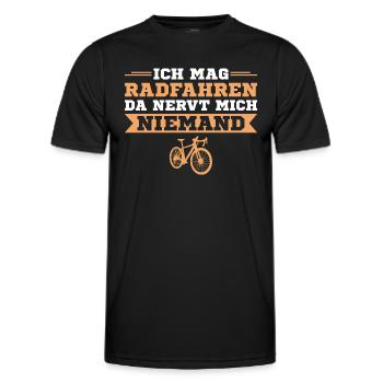 Radfahren Da nervt mich niemand Fahrrad Geschenk - Männer Funktions-T-Shirt - Schwarz - Vorne - AI Model Male 178 dark (178cm)