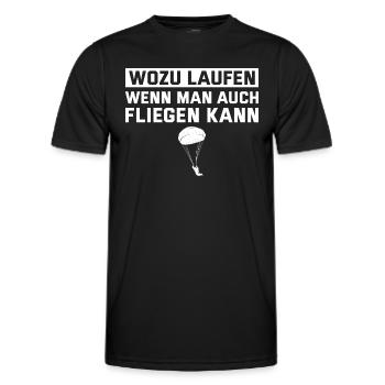 Fallschirm Wozu laufen Fallschirmspringer - Männer Funktions-T-Shirt - Schwarz - Vorne - AI Model Male 178 dark (178cm)