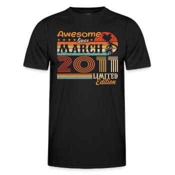 März 2011 Jahrgang 2011 Retro Geburtstagsgeschenk - Männer Funktions-T-Shirt - Schwarz - Vorne - AI Model Male 178 dark (178cm)
