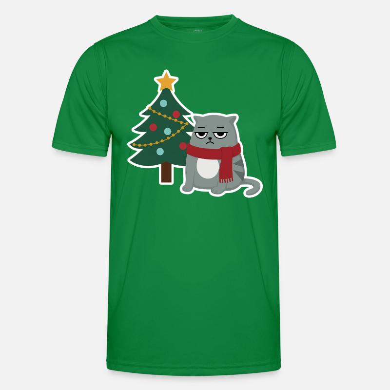 Chat Noël T-shirt sport Homme