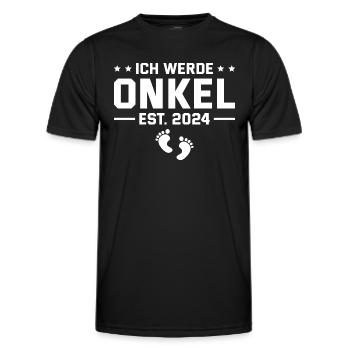 Ich werde Onkel 2024 Schwangerschaftsankündigung - Männer Funktions-T-Shirt - Schwarz - Vorne - AI Model Male 178 dark (178cm)