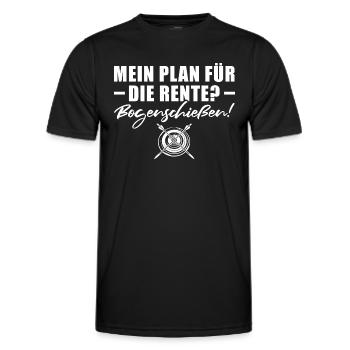 Rente Bogenschießen Pension Bogenschütze Ruhestand - Männer Funktions-T-Shirt - Schwarz - Vorne - AI Model Male 178 dark (178cm)