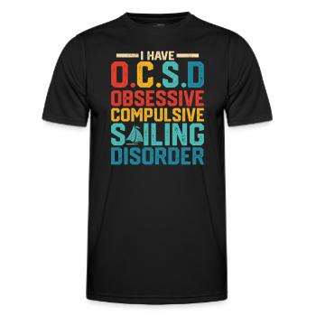 obsessive Sailing - Men's Functional T-Shirt - black - Front - AI Model Male 178 dark (178cm)