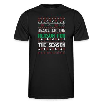 Christmas Reindeer Snow - Ugly Christmas - Men's Functional T-Shirt - black - Front - AI Model Male 178 dark (178cm)