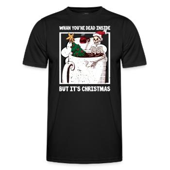 Weihnachtsskelett - Männer Funktions-T-Shirt - Schwarz - Vorne - AI Model Male 178 dark (178cm)