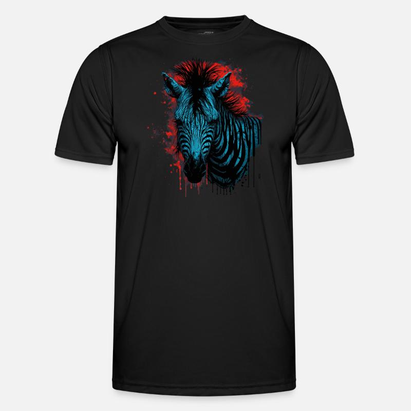 Zebra - Männer Funktions-T-Shirt - Schwarz