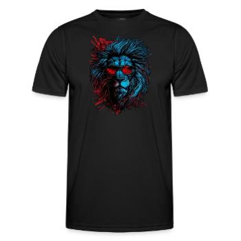 Signe du zodiaque Lion - T-shirt sport Homme - noir - Devant - AI Model Male 178 dark (178cm)