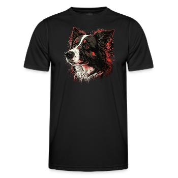Border Collie - T-shirt sport Homme - noir - Devant - AI Model Male 178 dark (178cm)