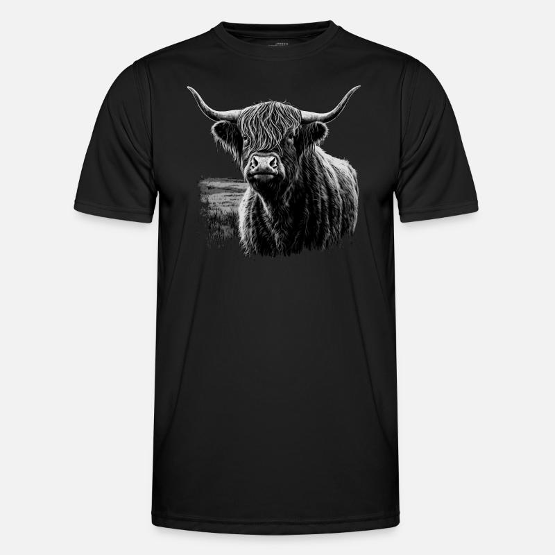 Scottish Highland cattle - Men's Functional T-Shirt - black