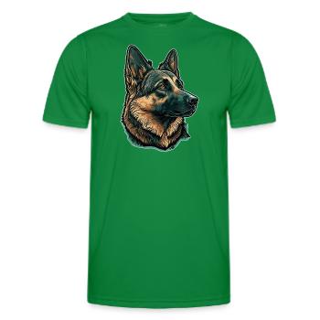 German Shepherd - Men's Functional T-Shirt - kelly green - Front - AI Model Male 178 dark (178cm)