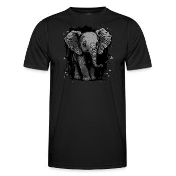 Niedliches Elefantenbaby - Männer Funktions-T-Shirt - Schwarz - Vorne - AI Model Male 178 dark (178cm)