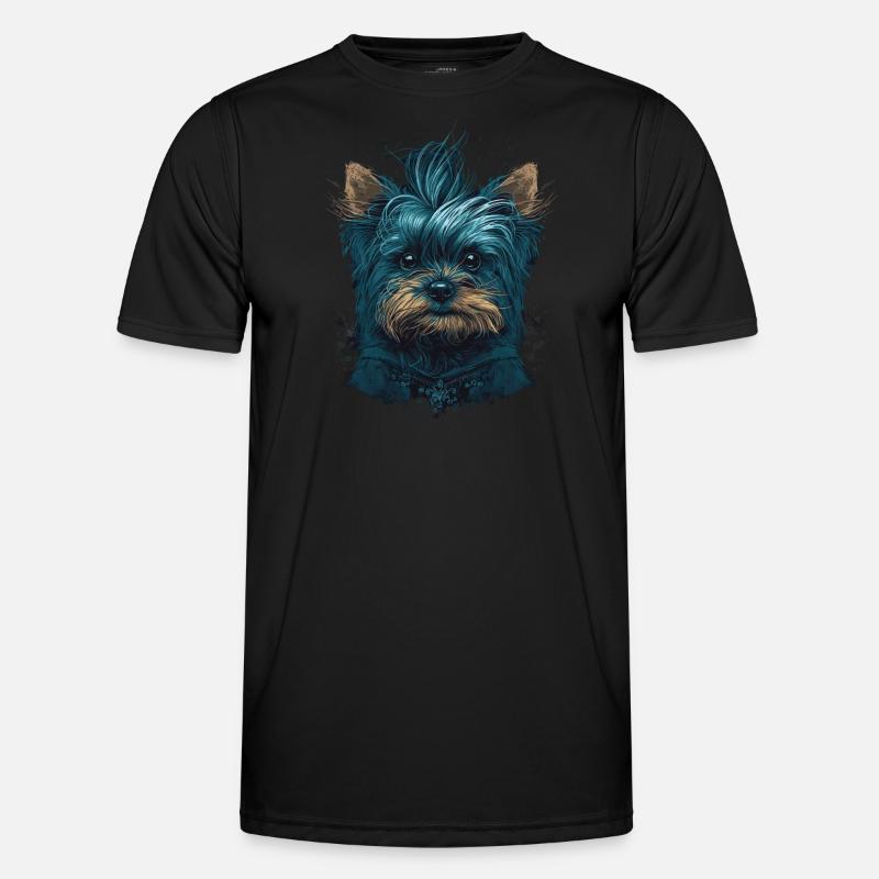 Punky Yorkshire Terrier - Men's Functional T-Shirt - black