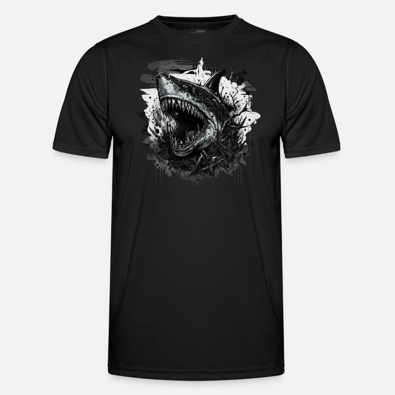 Hai mit schlechter Laune - Männer Funktions-T-Shirt - Schwarz